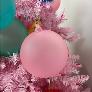 Glitterville rainbow frosted ball ornament -light pink
